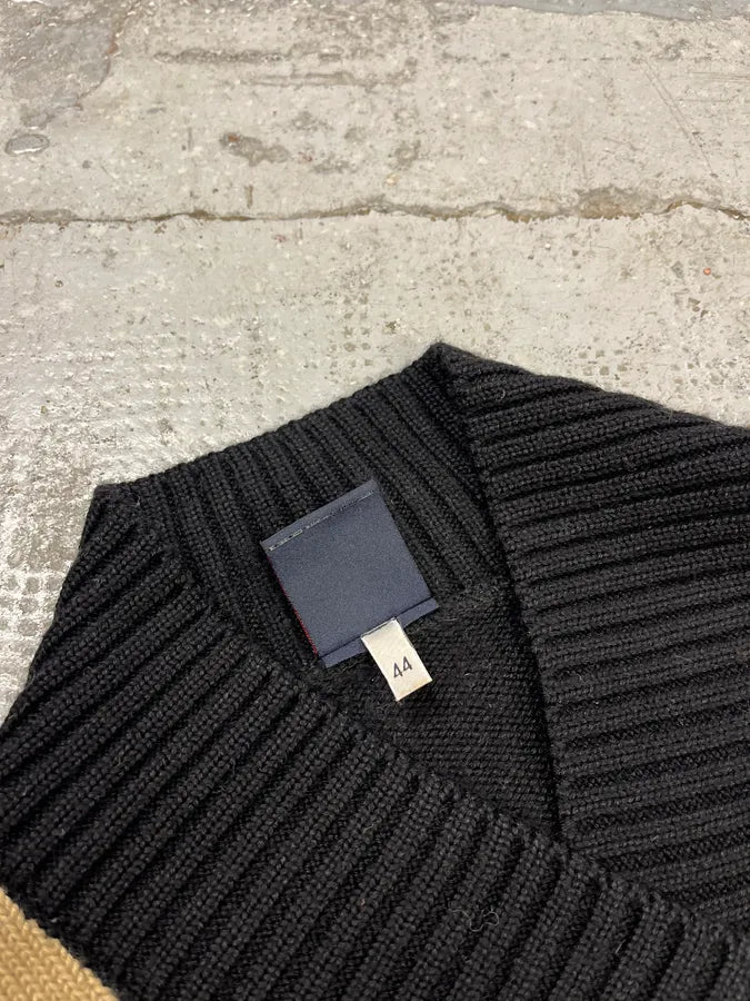 2000s Dolce & Gabbana Geometrical V Black Sweater grFNIwf 7