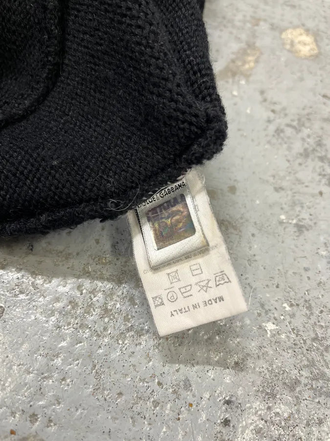 2000s Dolce & Gabbana Geometrical V Black Sweater grFNIwf 8