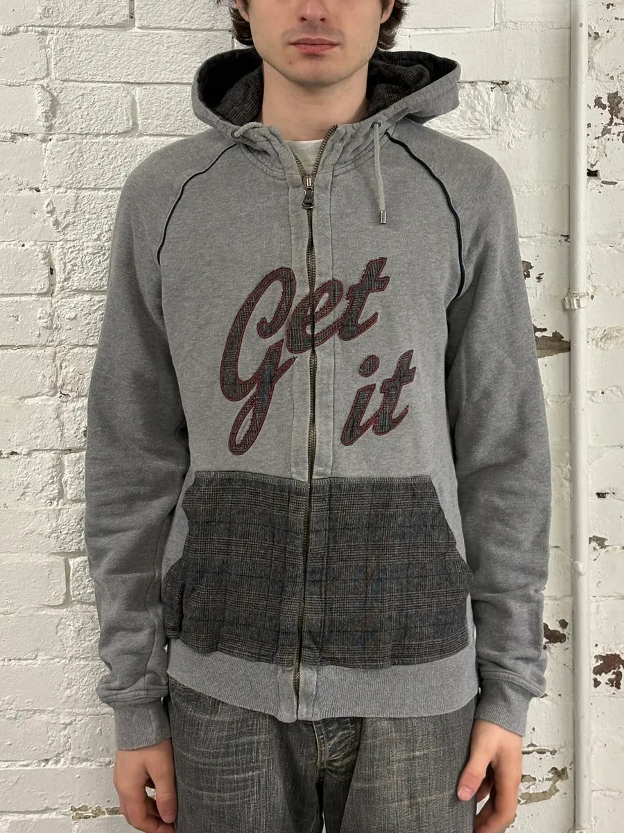 2000s Dolce & Gabbana Get It Grey Zip-up Hoodie VxbphXN 1