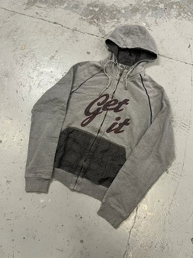 2000s Dolce & Gabbana Get It Grey Zip-up Hoodie VxbphXN 3