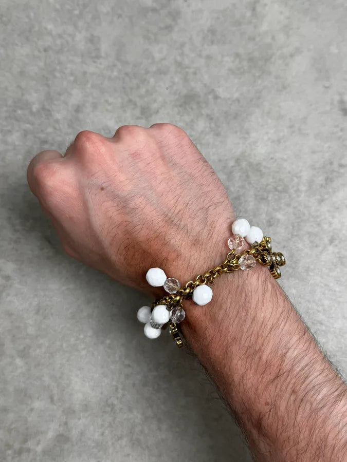 2000s Dolce & Gabbana Gold Metal Pearl Charm Bracelet EUvOgAG 1