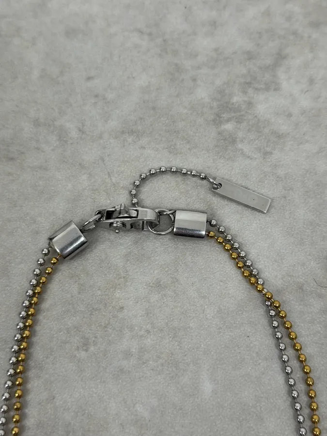 2000s Dolce & Gabbana Golden & Silver Dog Tag Necklace EVFuyjd 4