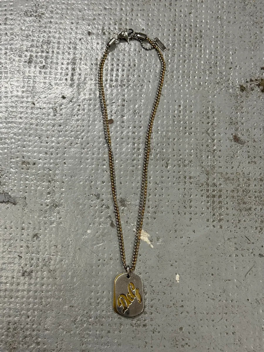 2000s Dolce & Gabbana Golden & Silver Dog Tags Necklace CxWbCKf 0