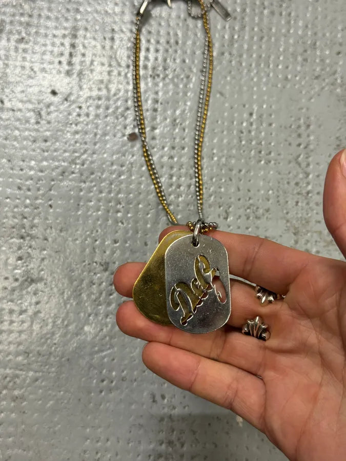 2000s Dolce & Gabbana Golden & Silver Dog Tags Necklace CxWbCKf 2