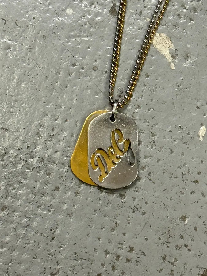 2000s Dolce & Gabbana Golden & Silver Dog Tags Necklace CxWbCKf 6