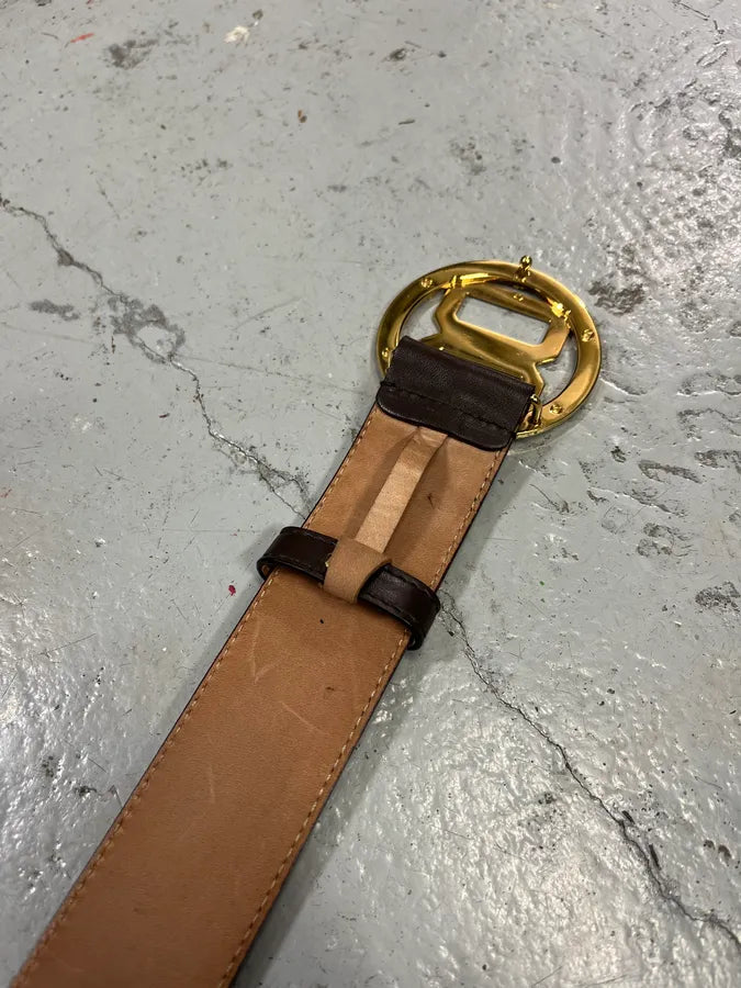 2000s Dolce & Gabbana Golden Buckle Brown Leather Belt PPMGLZw 6