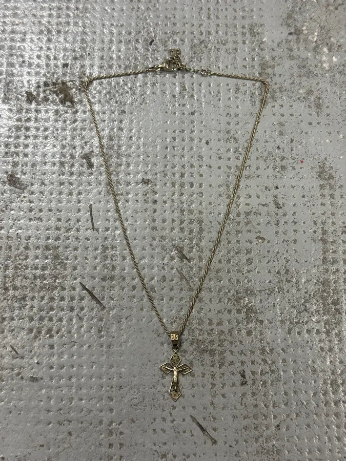 2000s Dolce & Gabbana Golden Cross Necklace tUFmUYG 0