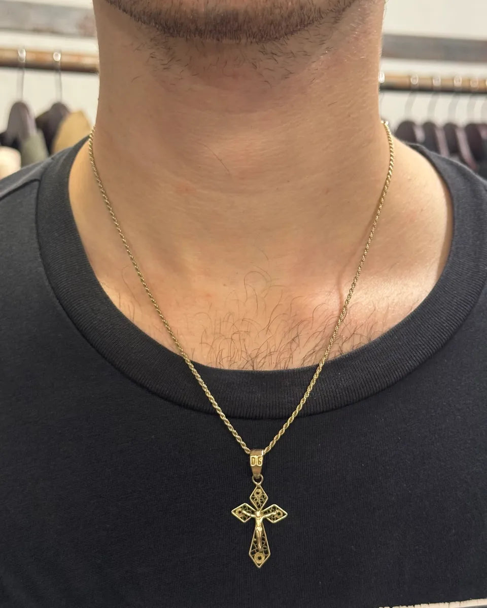2000s Dolce & Gabbana Golden Cross Necklace tUFmUYG 1