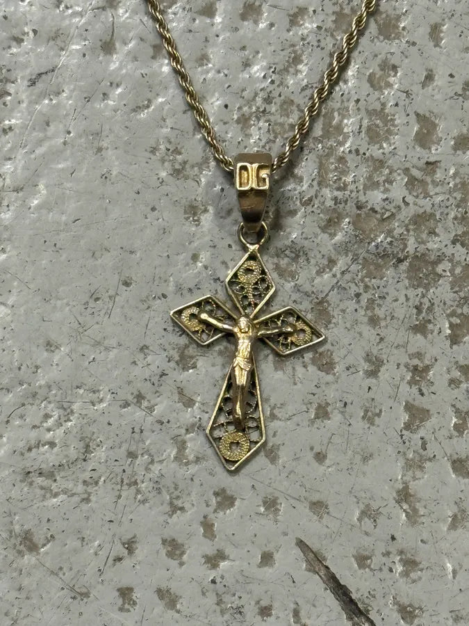 2000s Dolce & Gabbana Golden Cross Necklace tUFmUYG 2