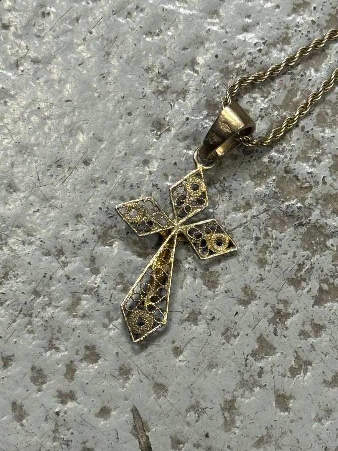 2000s Dolce & Gabbana Golden Cross Necklace tUFmUYG 5