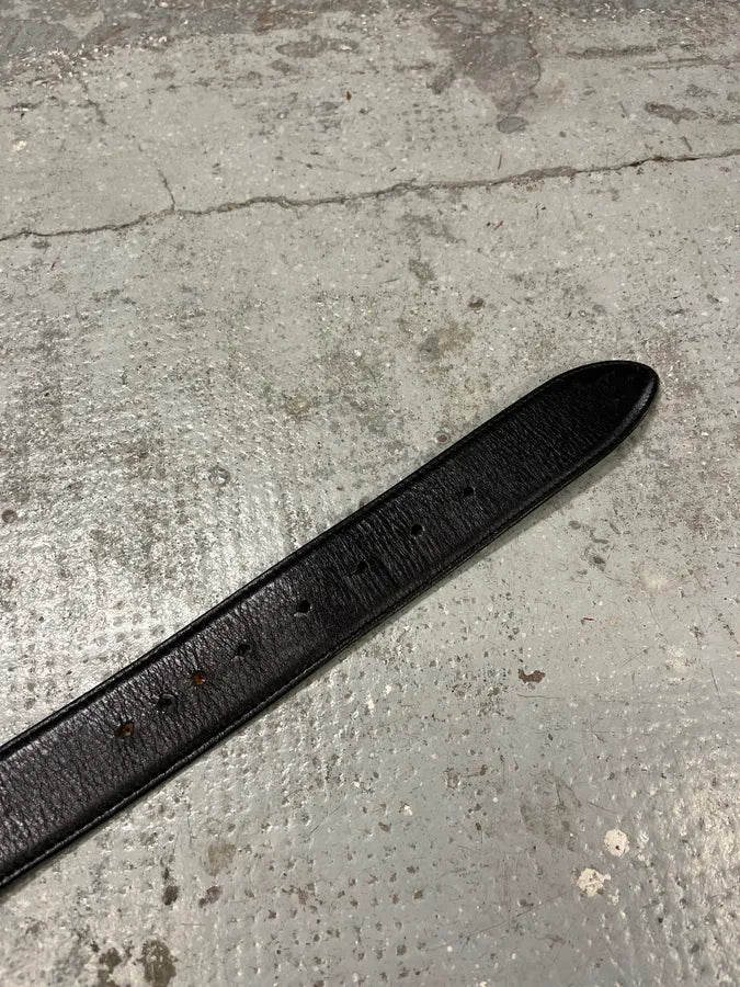 2000s Dolce & Gabbana Golden DG Brown Leather Belt rVKBtwk 5