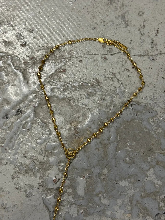 2000s Dolce & Gabbana Golden Pearl Rosary Cross Necklace dPtWLYz 2