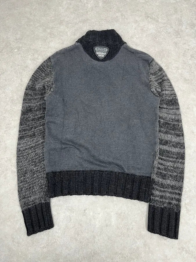2000s Dolce & Gabbana Gradient Grey Wool Zip-Up Sweater VlxmSAg 1