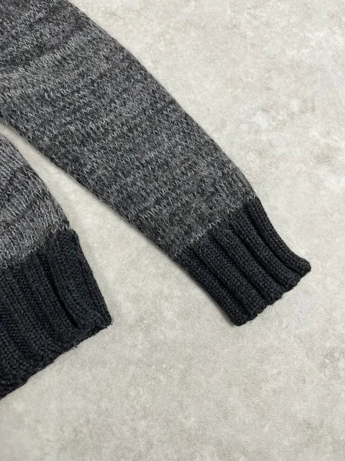 2000s Dolce & Gabbana Gradient Grey Wool Zip-Up Sweater VlxmSAg 6