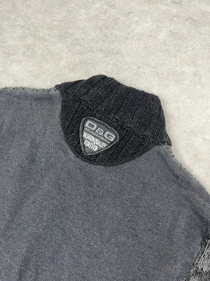 2000s Dolce & Gabbana Gradient Grey Wool Zip-Up Sweater VlxmSAg 7