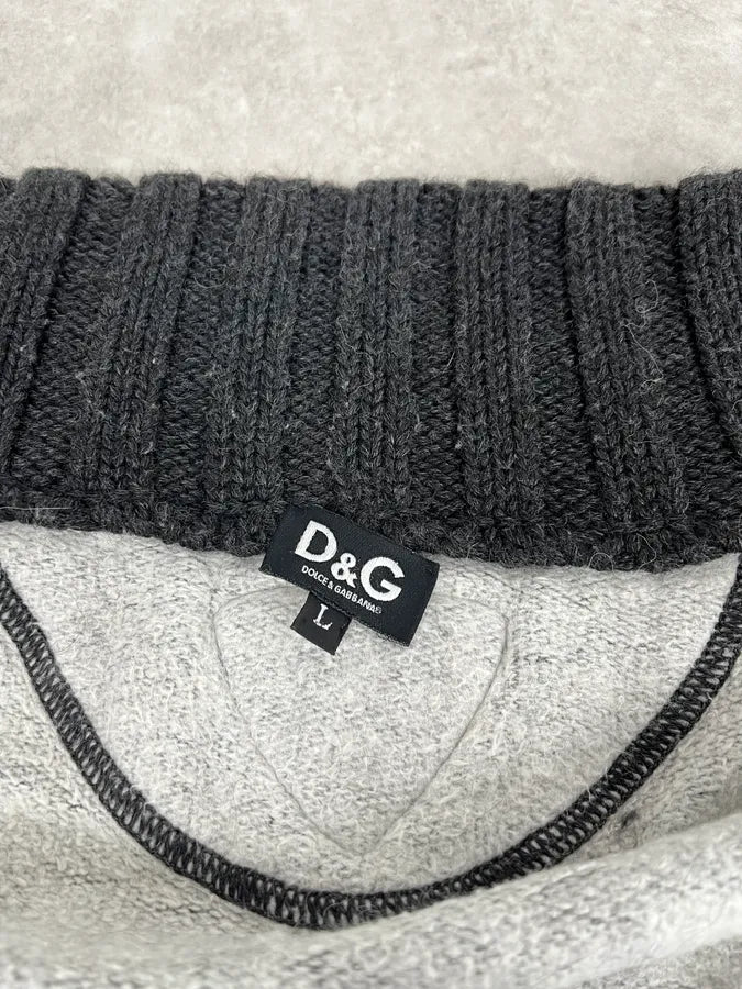 2000s Dolce & Gabbana Gradient Grey Wool Zip-Up Sweater VlxmSAg 9