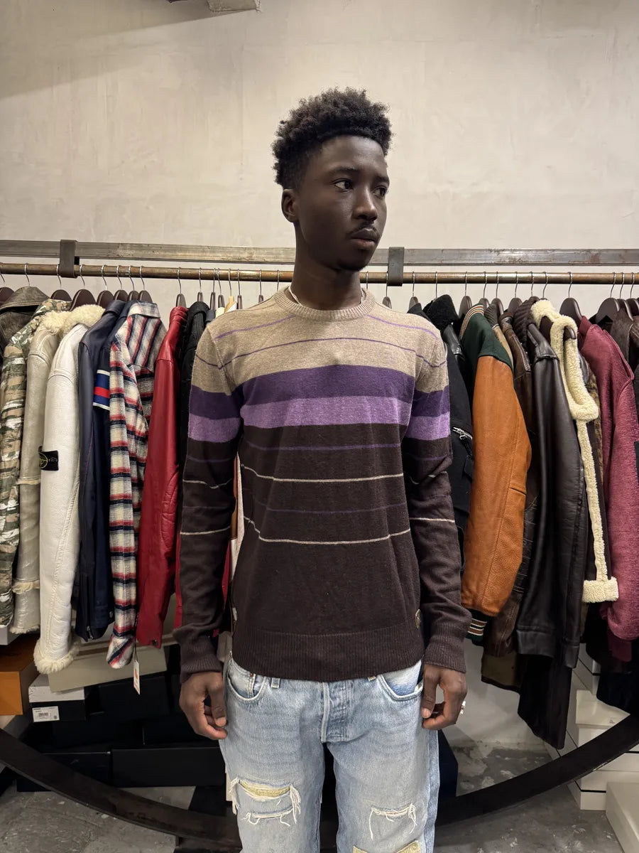 2000s Dolce & Gabbana Gradient Striped Purple & Brown Sweater nyNJCPd 1