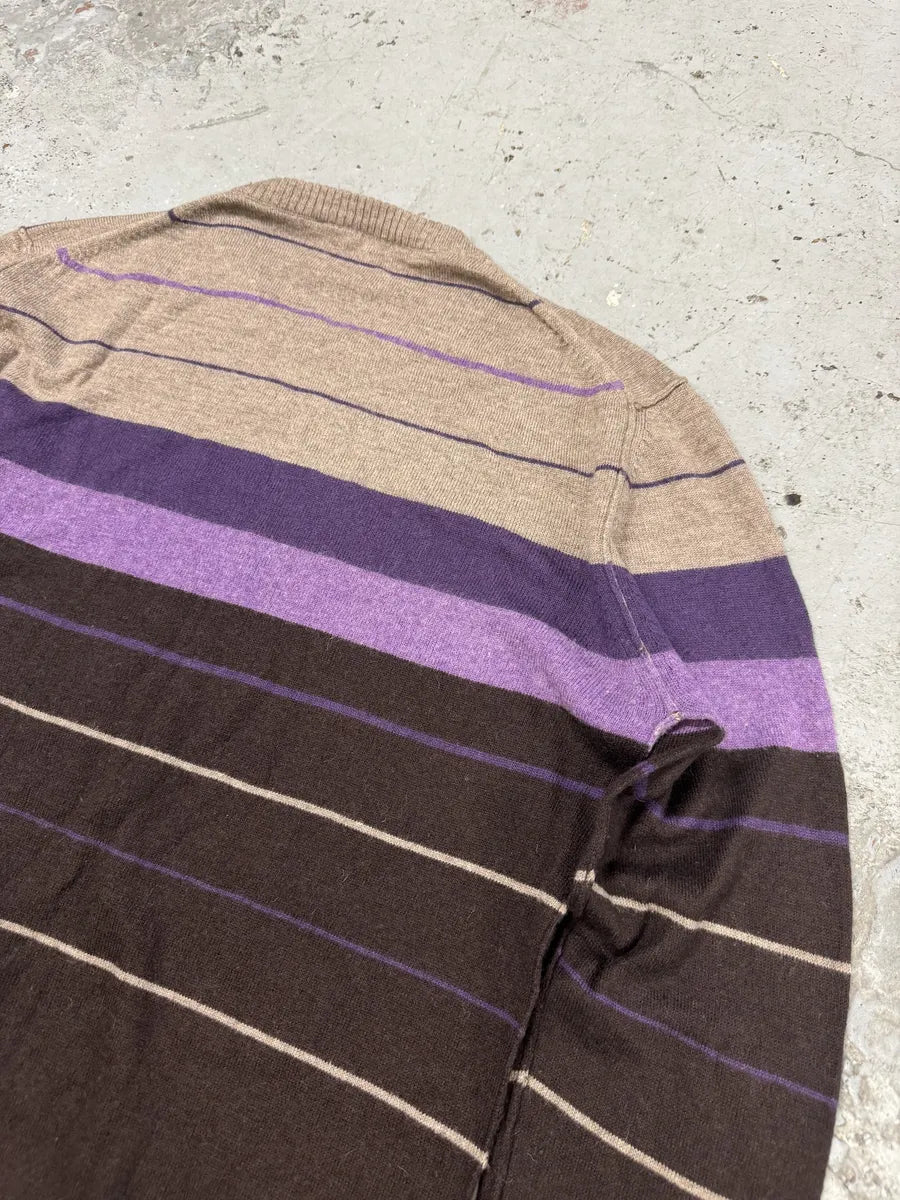 2000s Dolce & Gabbana Gradient Striped Purple & Brown Sweater nyNJCPd 7