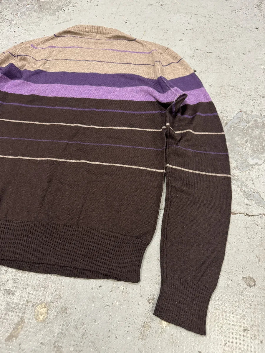 2000s Dolce & Gabbana Gradient Striped Purple & Brown Sweater nyNJCPd 8
