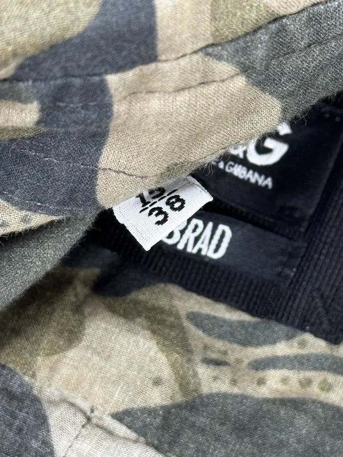 2000s Dolce & Gabbana Green & Grey Camo Hybrid Shirt zdyXQDY 10