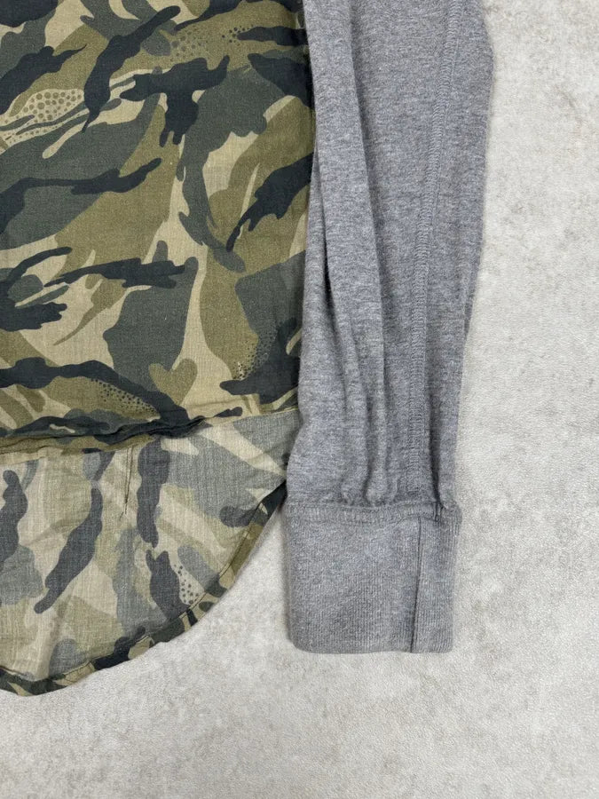 2000s Dolce & Gabbana Green & Grey Camo Hybrid Shirt zdyXQDY 7