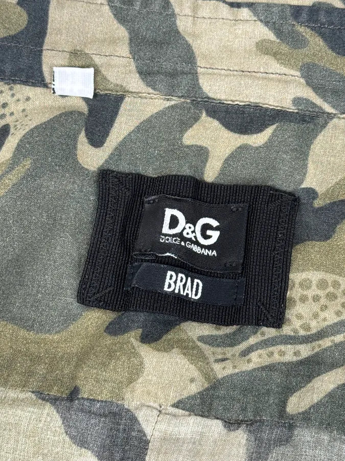 2000s Dolce & Gabbana Green & Grey Camo Hybrid Shirt zdyXQDY 9