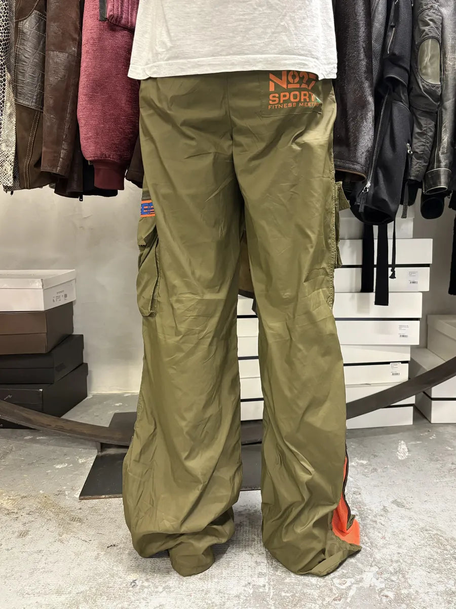 2000s Dolce & Gabbana Green & Orange Nylon Cargo Pants itbRkmb 3