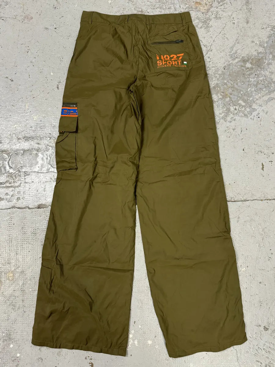 2000s Dolce & Gabbana Green & Orange Nylon Cargo Pants itbRkmb 4