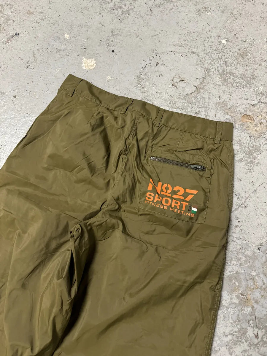 2000s Dolce & Gabbana Green & Orange Nylon Cargo Pants itbRkmb 5