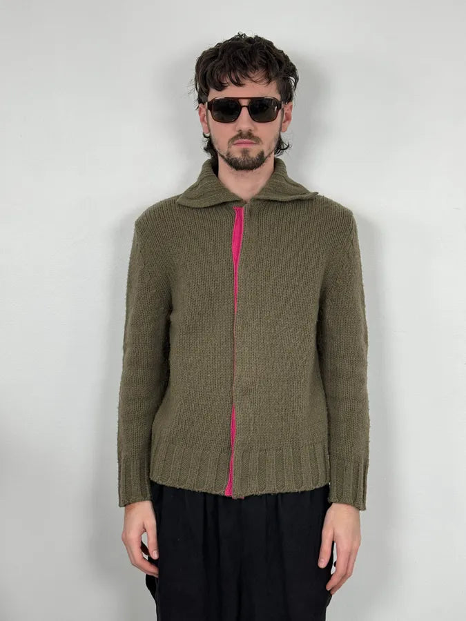 2000s Dolce & Gabbana Green & Pink Wool Buttoned Sweater ylJrWSe 1