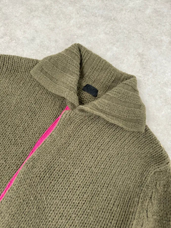 2000s Dolce & Gabbana Green & Pink Wool Buttoned Sweater ylJrWSe 4