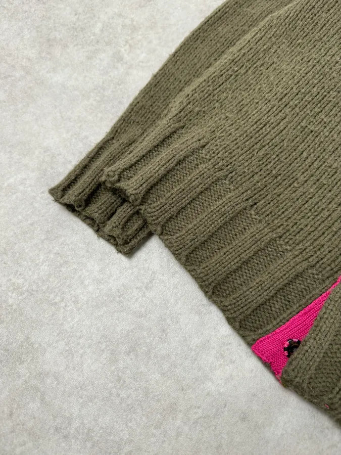 2000s Dolce & Gabbana Green & Pink Wool Buttoned Sweater ylJrWSe 5