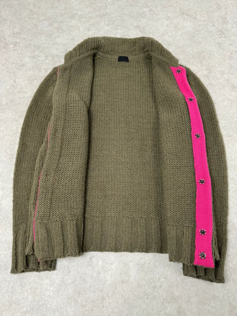 2000s Dolce & Gabbana Green & Pink Wool Buttoned Sweater ylJrWSe 7