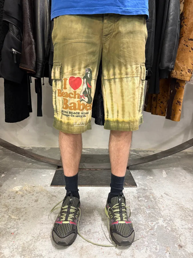 2000s Dolce & Gabbana Green Beach Babes Cozy Large Shorts (M) RhRtUfC 1