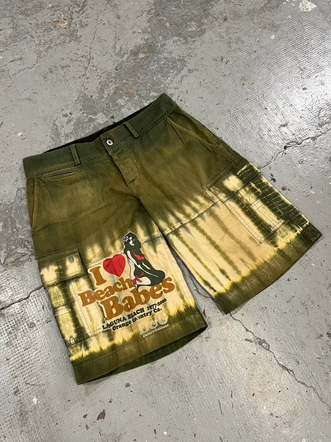 2000s Dolce & Gabbana Green Beach Babes Cozy Large Shorts (M) RhRtUfC 2