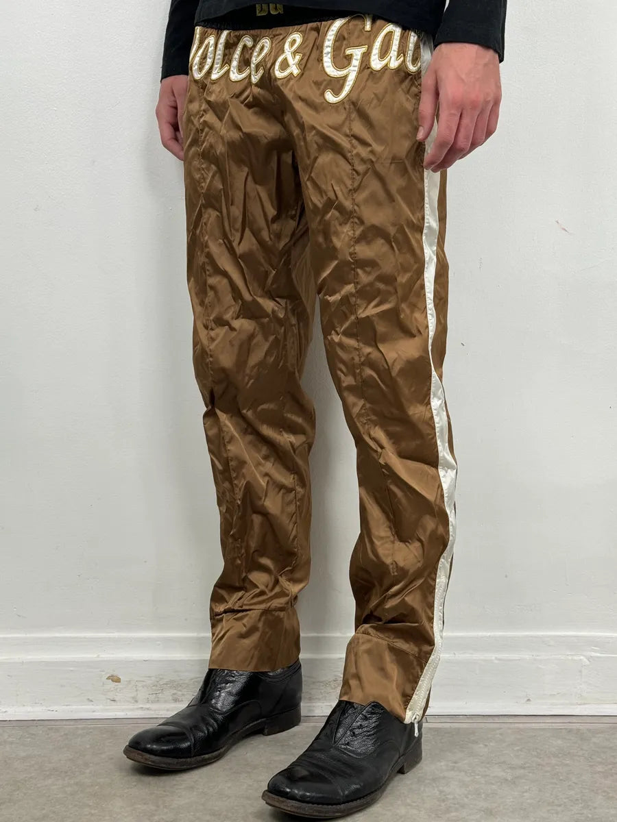 AW2005 Dolce & Gabbana Green Nylon Boxing Track Pants ibiZmhM 1