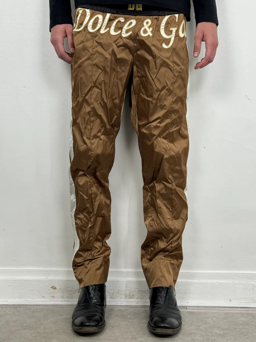 AW2005 Dolce & Gabbana Green Nylon Boxing Track Pants ibiZmhM 0