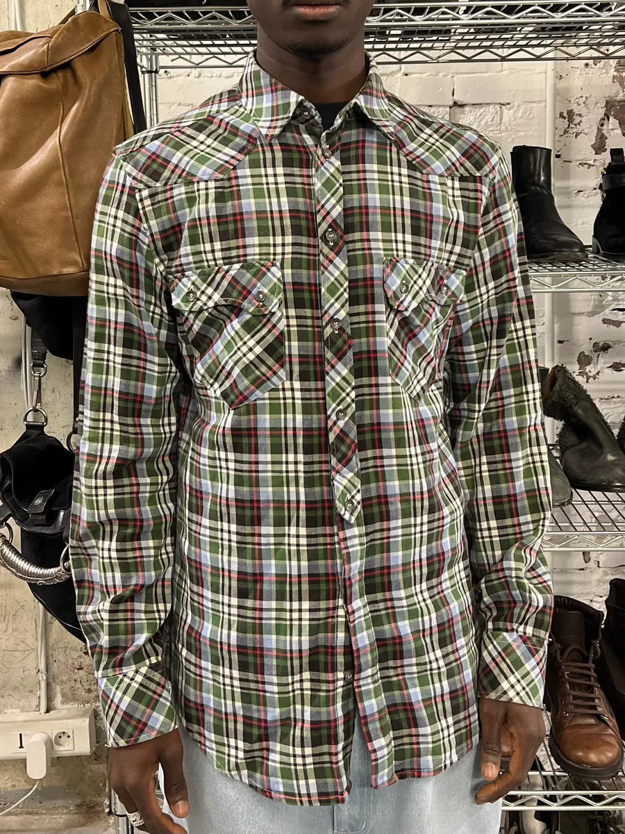 2000s Dolce & Gabbana Green Checkered Shirt jjNLKbG 0
