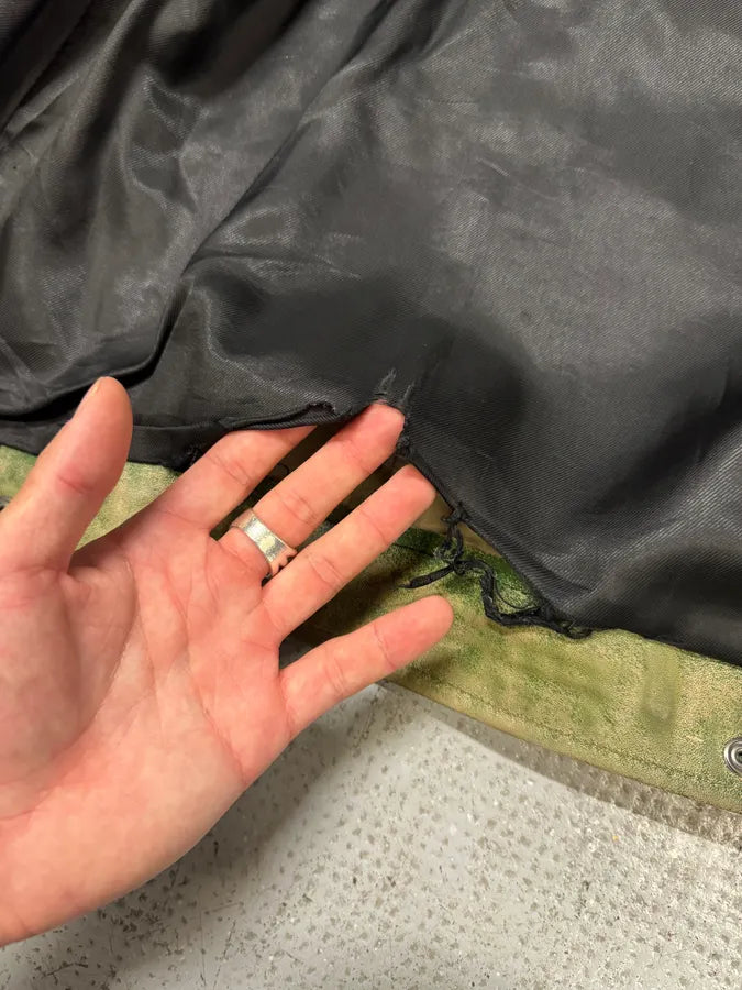 2000s Dolce & Gabbana Green Eroded Biker Leather Jacket (M) iOCpFty 12