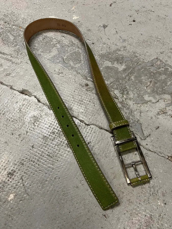 2000s Dolce & Gabbana Green Eroded Leather Belt (OS) WVGOMgB 3