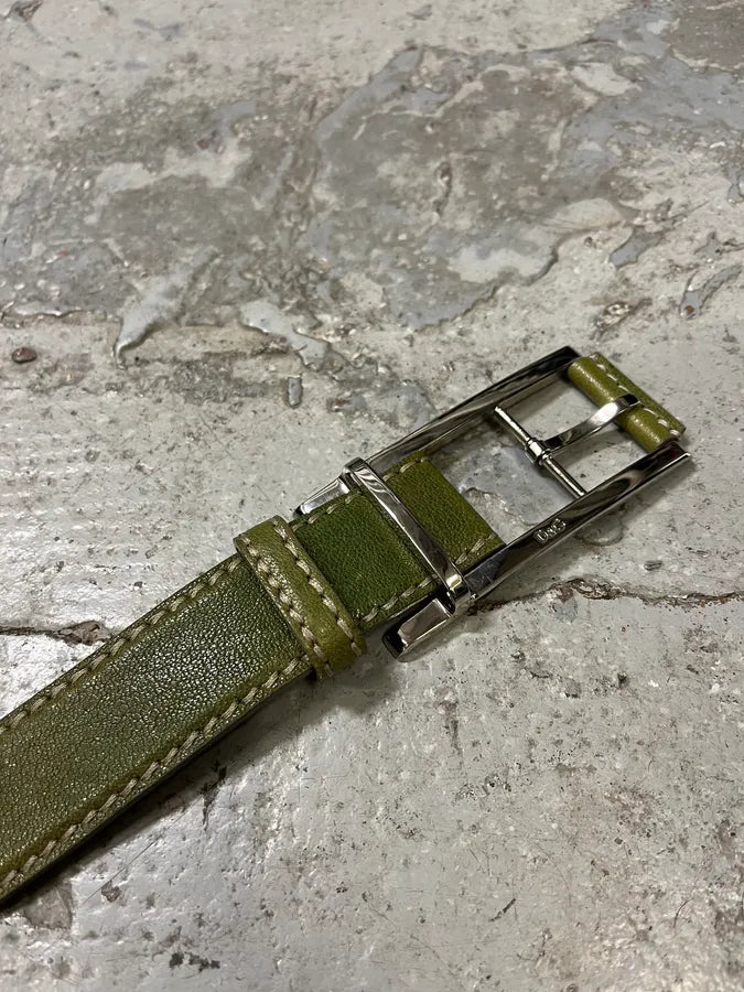 2000s Dolce & Gabbana Green Eroded Leather Belt (OS) WVGOMgB 5