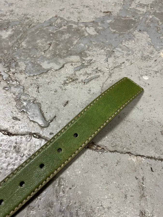 2000s Dolce & Gabbana Green Eroded Leather Belt (OS) WVGOMgB 6