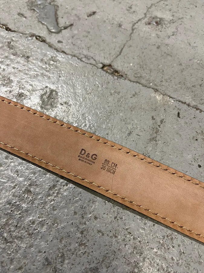 2000s Dolce & Gabbana Green Eroded Leather Belt (OS) WVGOMgB 8