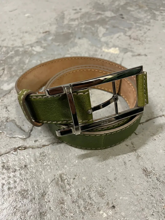 2000s Dolce & Gabbana Green Eroded Leather Belt (OS) WVGOMgB 9