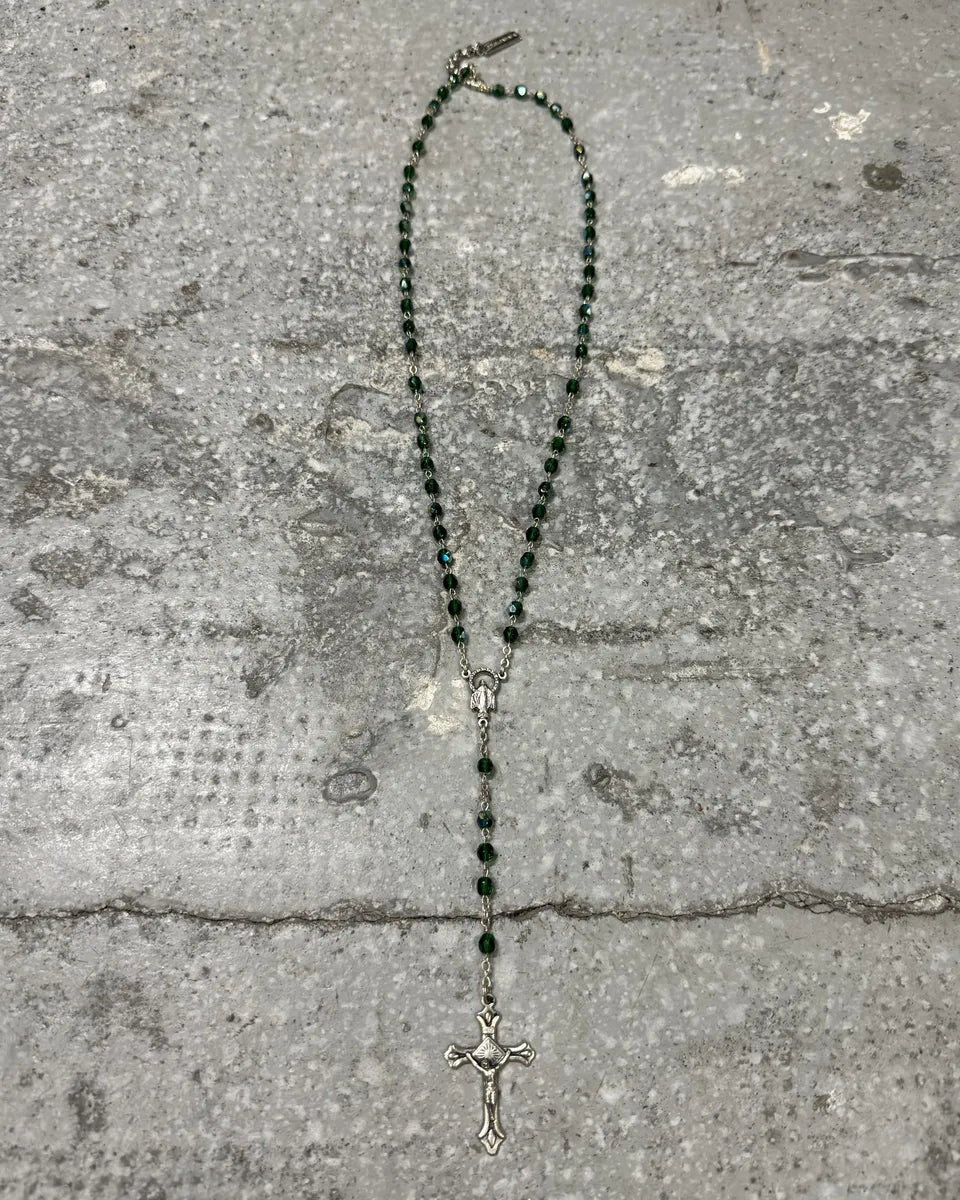 2000s Dolce & Gabbana Green Rosary Necklace (OS) 0