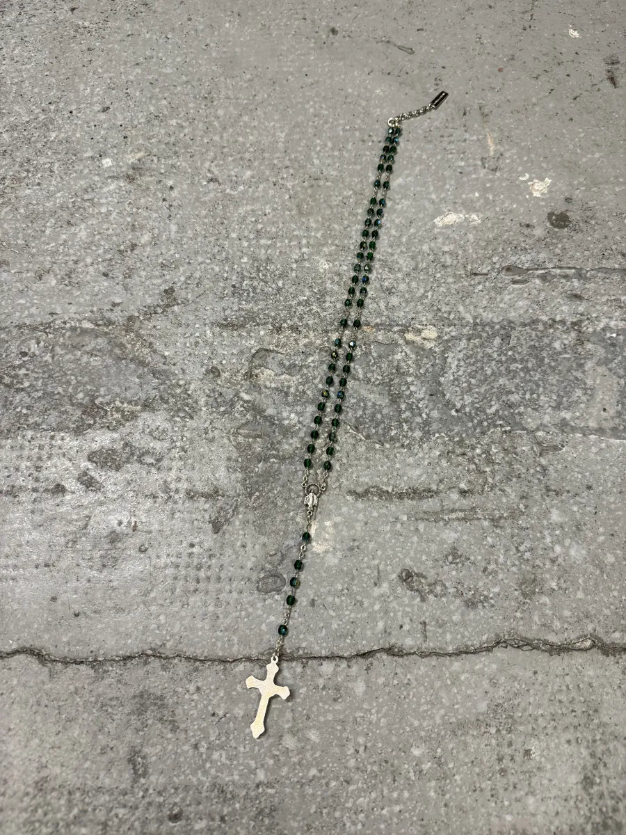 2000s Dolce & Gabbana Green Rosary Necklace (OS) 1