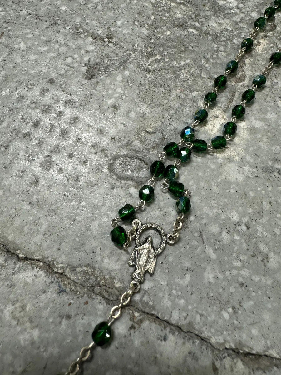 2000s Dolce & Gabbana Green Rosary Necklace (OS) 9