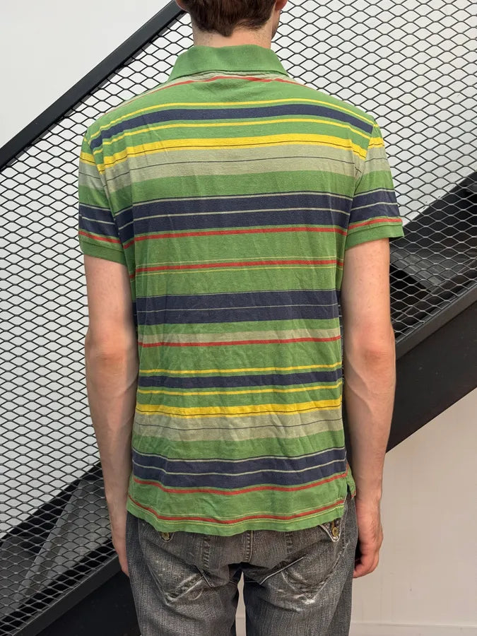 2000s Dolce & Gabbana Energy Green Striped Polo Dqbclvh 1