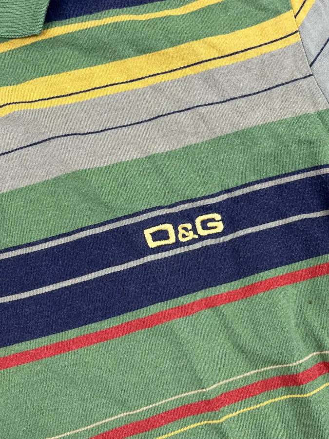 2000s Dolce & Gabbana Energy Green Striped Polo Dqbclvh 7