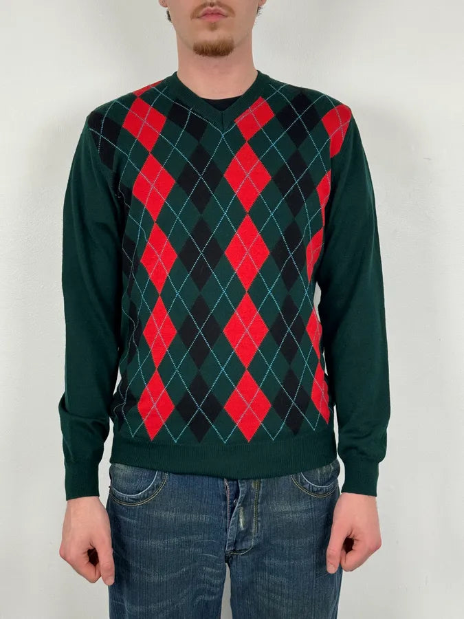 2000s Dolce & Gabbana Green V Neck Classy Sweater sObJUjC 1